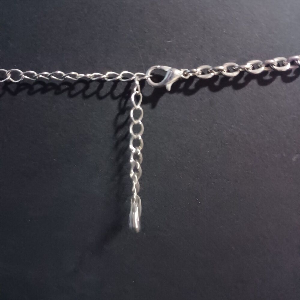 COLE VINTAGE Silver-Toned Green Newburyport Necklace, 16" - Picture 2 of 2